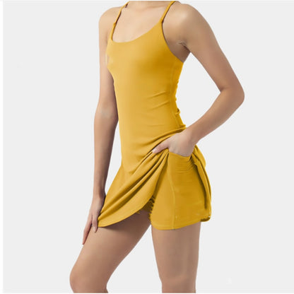 Women's Slim Fit Yoga Vest & Shorts Set