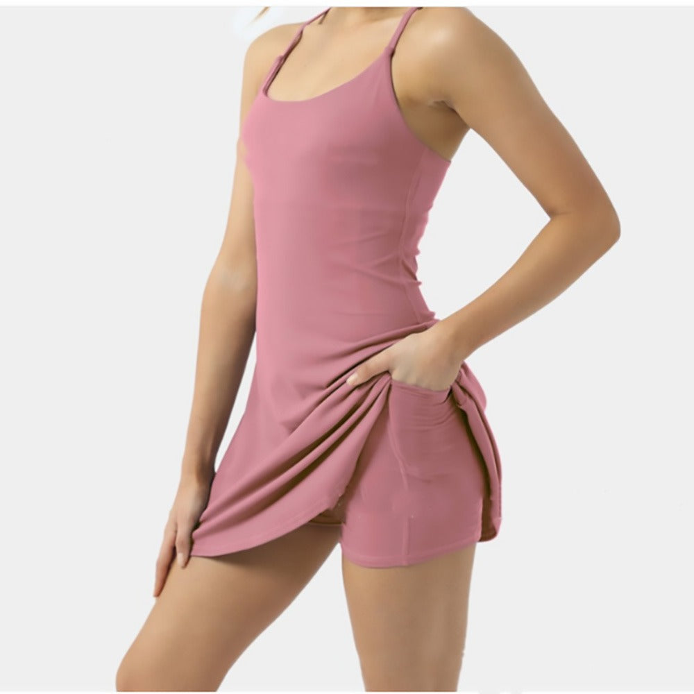Women's Slim Fit Yoga Vest & Shorts Set