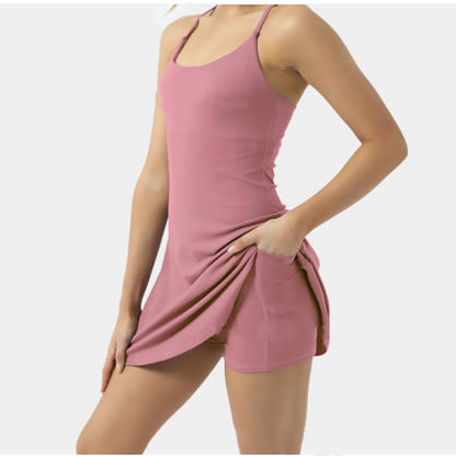 Women's Slim Fit Yoga Vest & Shorts Set