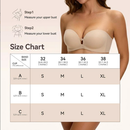 Women's Strapless Non-slip Front-Closure Bra