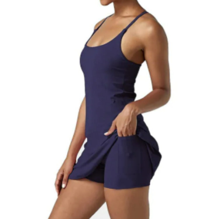 Women's Slim Fit Yoga Vest & Shorts Set