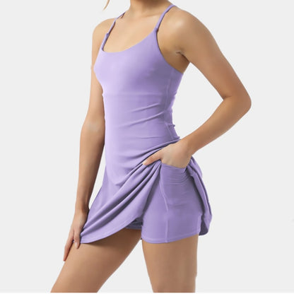 Women's Slim Fit Yoga Vest & Shorts Set